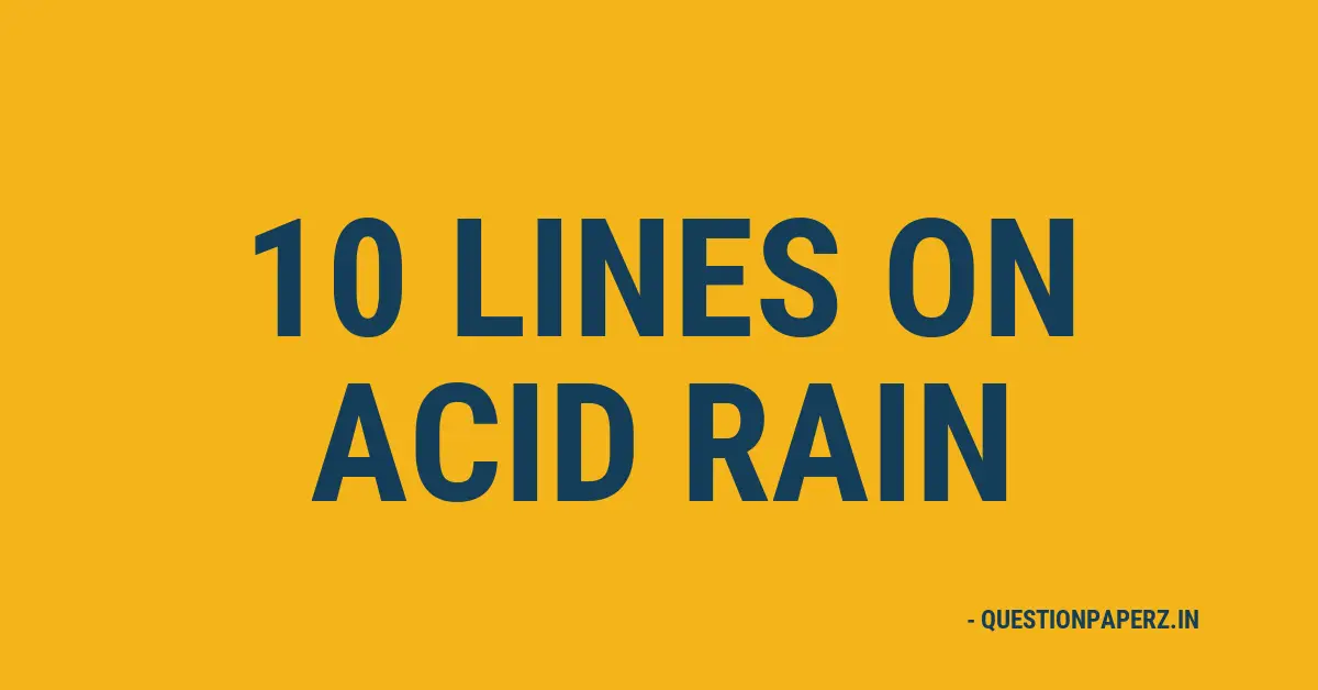 10 lines on acid rain