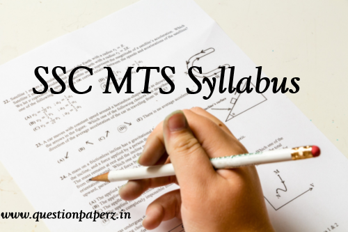 SSC MTS Exam Syllabus PDF