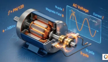 Interactive AC Generator working principle diagram with EMF and Frequency Calculator 2026.