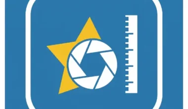 Minimalist official icon for SSC Photo Resizer 2026 in blue and gold vector style.